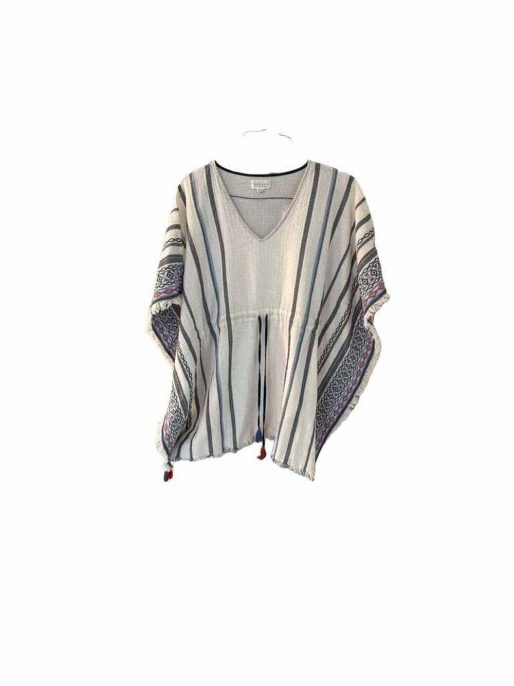 Velvet By Graham & Spencer Poncho Size Xs/S Striped Beach Cover Up